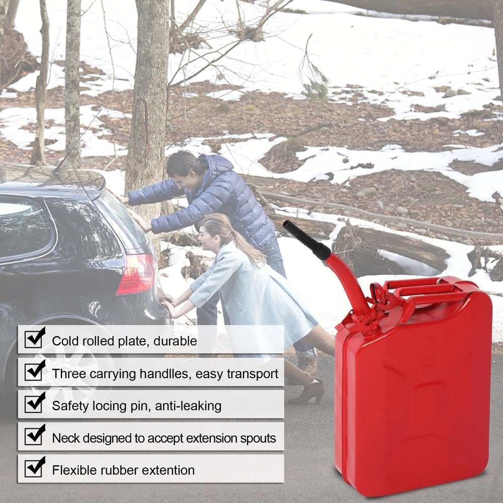 Heavy Duty Portable Fuel Can 20L 5 Gallon Steel Jerry Can Gasoline Diesel Tank With Spout 2