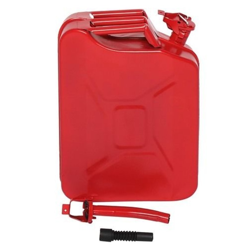 Heavy Duty Portable Fuel Can 20L 5 Gallon Steel Jerry Can Gasoline Diesel Tank With Spout 0