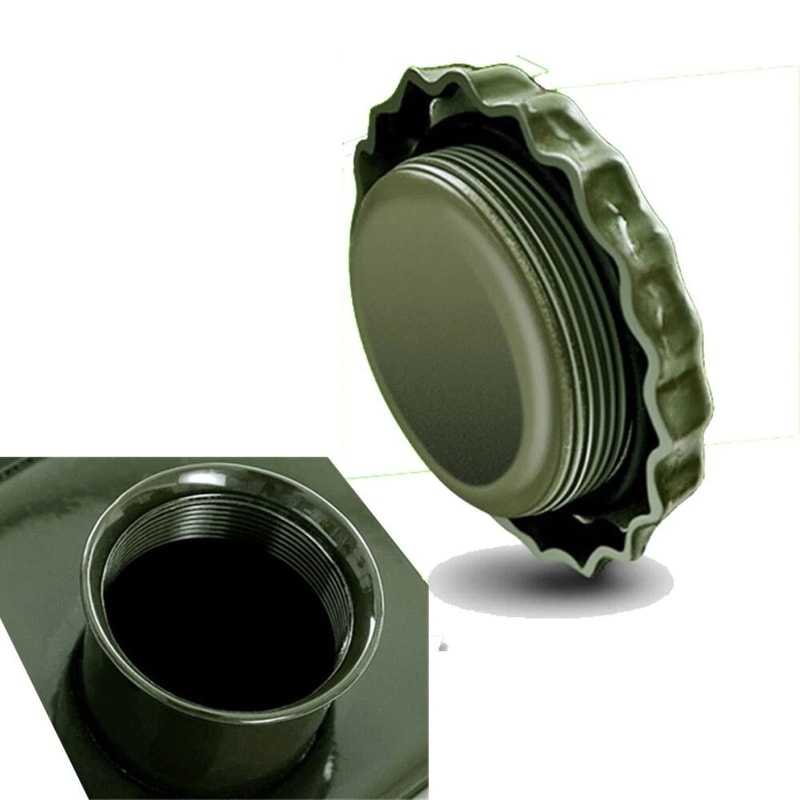 Military Green Metal Jerry Can Set 5 Gallon 20L Fuel Tank With Nozzle For Off Road And Emergency Ba 2