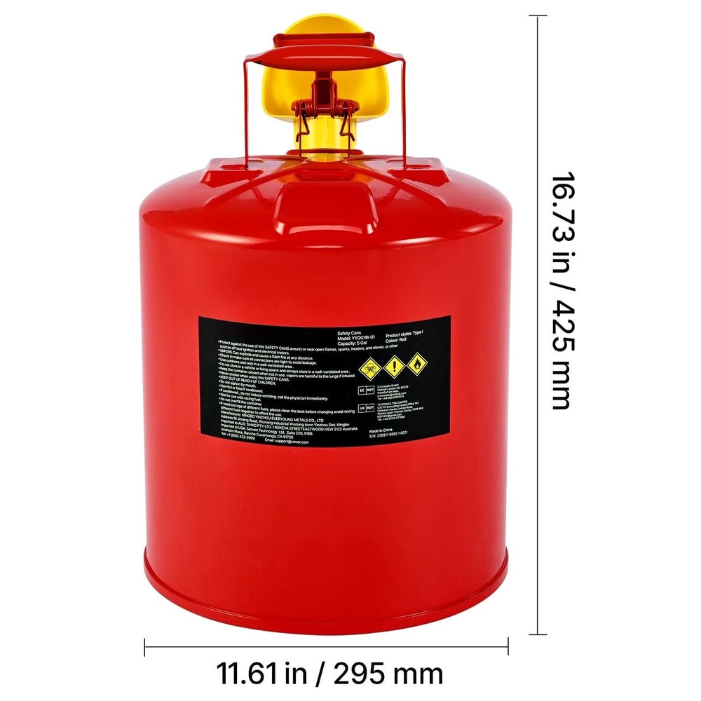 5 Gallon Safety Gas Can Metal Fuel Container With Flame Arrester Funnel Leak Proof Steel Fuel Can 7
