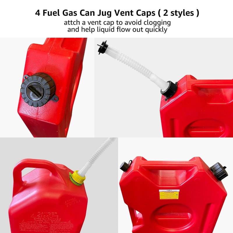 Heavy Duty Gas Can Spout Replacement Kit With Vent Caps Fit Blitz Midwest Scepter Briggs Fuel Cans 4