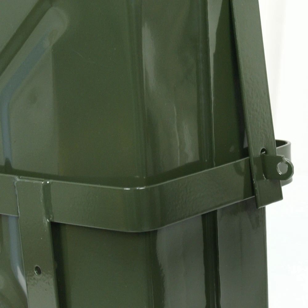 Heavy Duty Jerry Can 20L NATO Gas Can Steel Fuel Tank With Locking Cap Spout And Holder 3