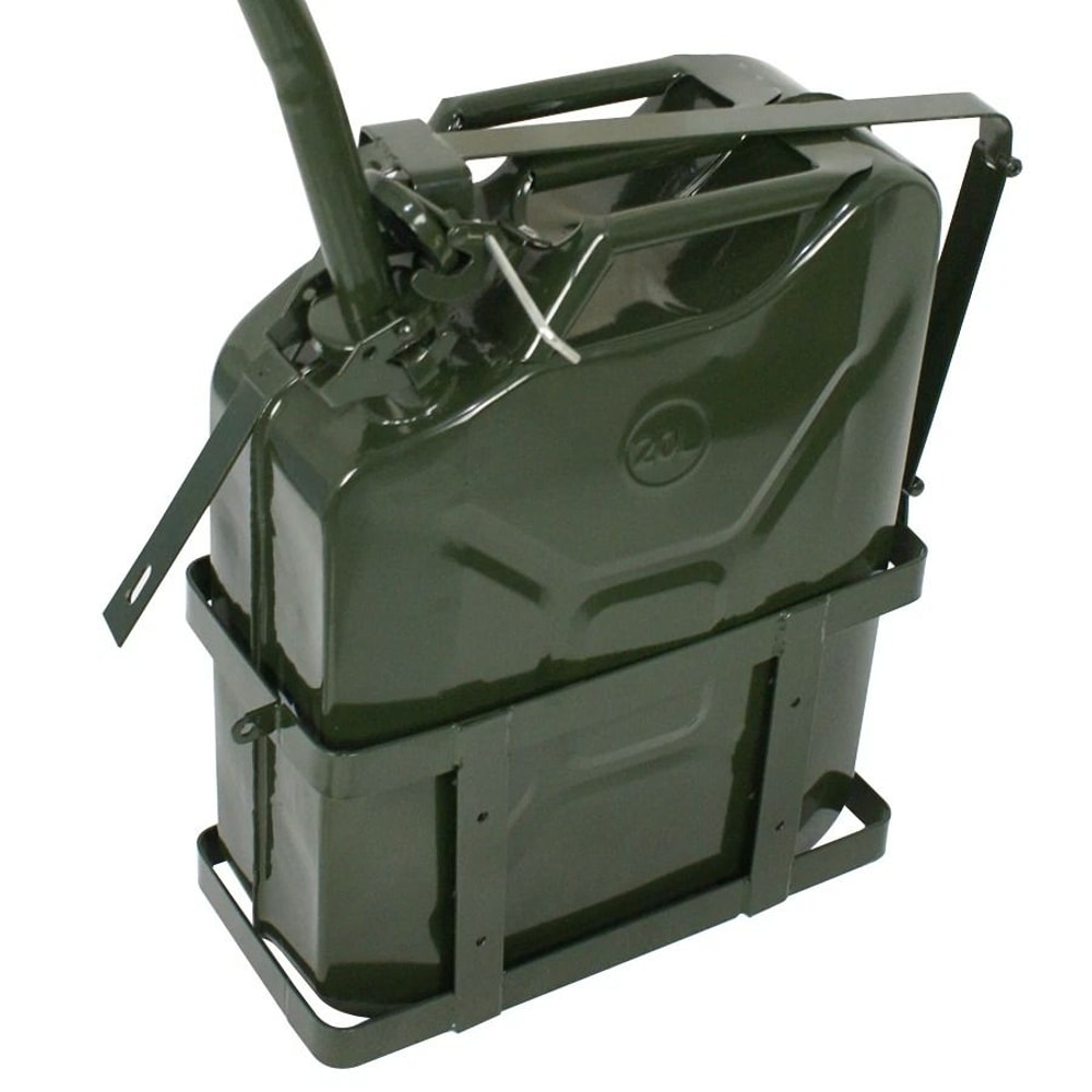 Heavy Duty Jerry Can 20L NATO Gas Can Steel Fuel Tank With Locking Cap Spout And Holder 8
