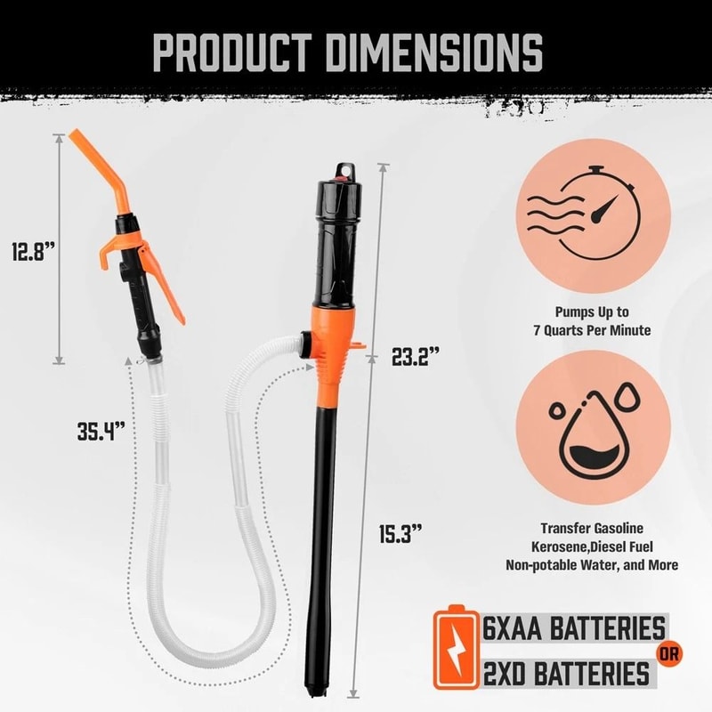 Portable Battery Powered Fuel Transfer Pump 22 GPM Electric Liquid Transfer Pump For Gas Oil Diesel 7