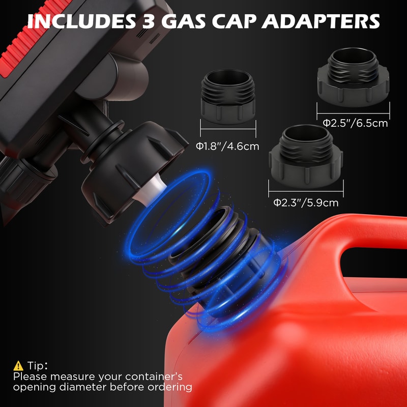 Automatic Fuel Transfer Pump with Auto Stop Sensor 3.2 GPM Battery Operated Gas Can Pump with Adapters