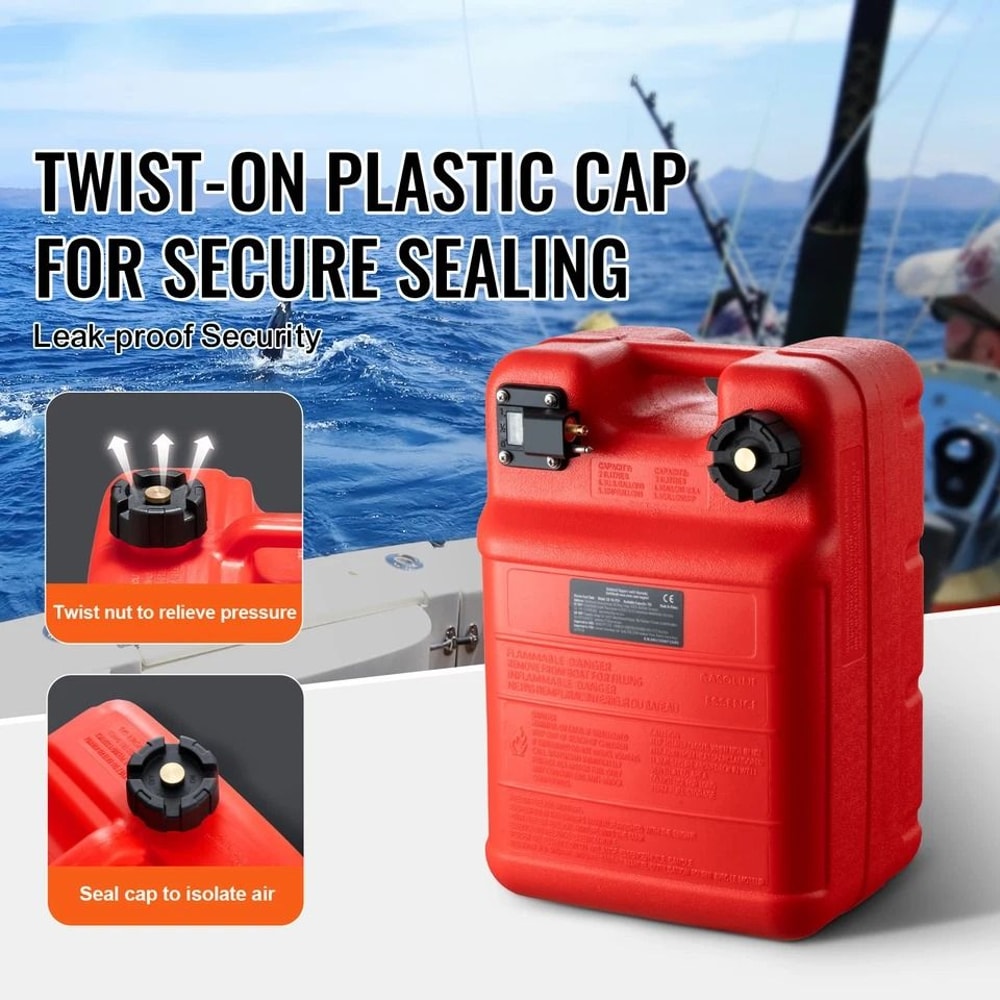 Portable Boat Fuel Tank 24L Marine Outboard Gas Tank With Hose And Fuel Gauge For Small Boats 4