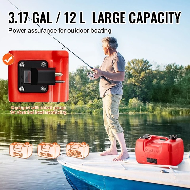 317 Gallon Portable Boat Fuel Tank With Hose And Gauge For Outboard Motor Marine Gas Tank 3