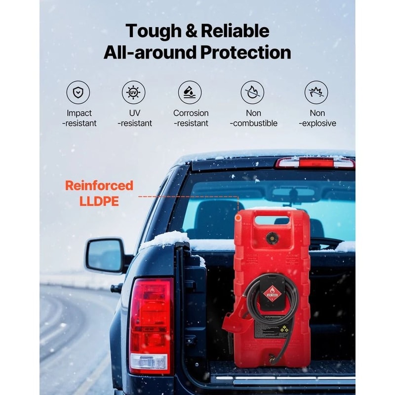 15 Gallon Portable Fuel Tank Caddy With Hand Pump Gravity Feed For Gasoline And Diesel Transfer 3