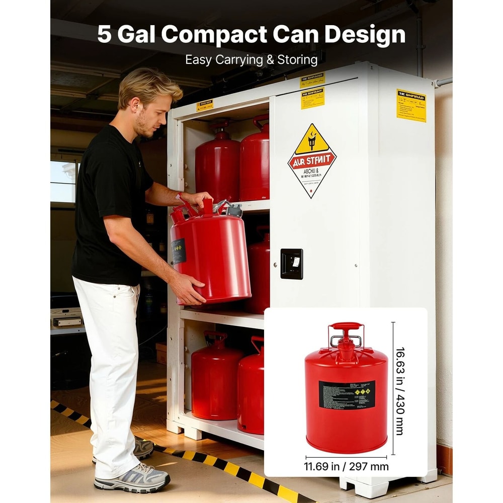 5 Gallon Safety Gas Can With Flame Arrester Heavy Duty Metal Fuel Storage Can With Spill Proof Lid 3