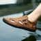 Breathable Mens Leather Sandals Roman Style Casual Outdoor Beach Pool Sandals 0