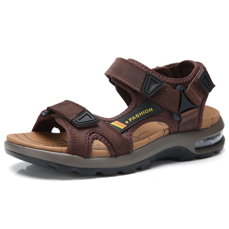 Mens Leather Sandals Breathable Summer Roman Sandals Men Beach Comfort Outdoor Walking 4