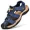 Mens Leather Sandals Thick Sole Breathable Slip On Pool Beach Casual Shoes 9