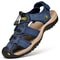 Mens Leather Sandals Thick Sole Breathable Slip On Pool Beach Casual Shoes 9