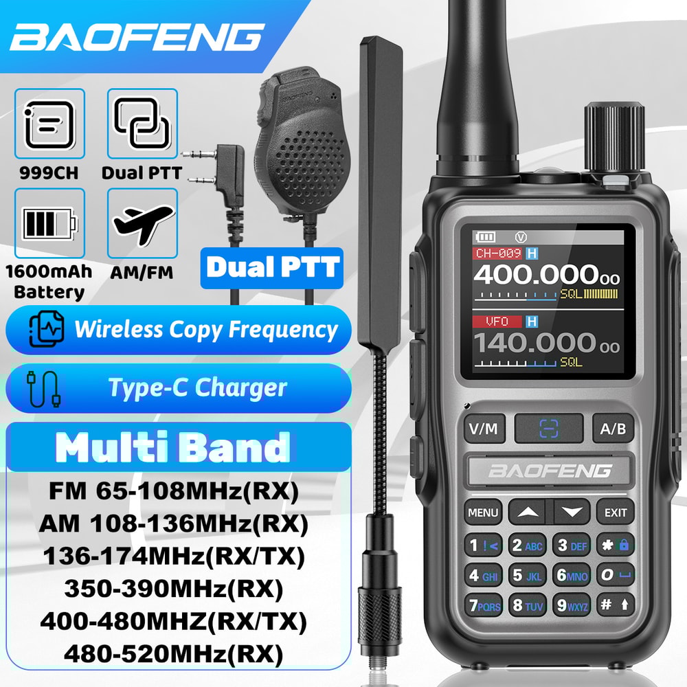 Mini Walkie Talkie Bluetooth Programmable Ham Radio With Dual PTT Long Range Communication 1