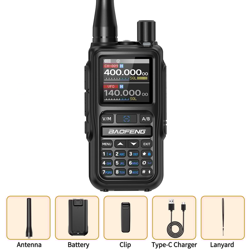 Mini Walkie Talkie Bluetooth Programmable Ham Radio With Dual PTT Long Range Communication 9