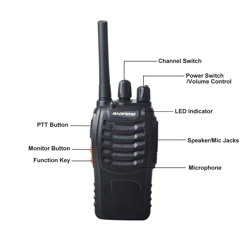 Walkie Talkie Set Rechargeable Two Way Radio with Headsets 16 Channels