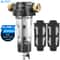 Whole House Spin Down Sediment Water Filter With Stainless Steel Mesh Backwash Pre Filter System 0