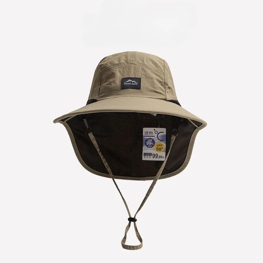 Unisex Waterproof Wide Brim Outdoor Hat With Neck Flap QuickDrying Breathable Sun Protection 2