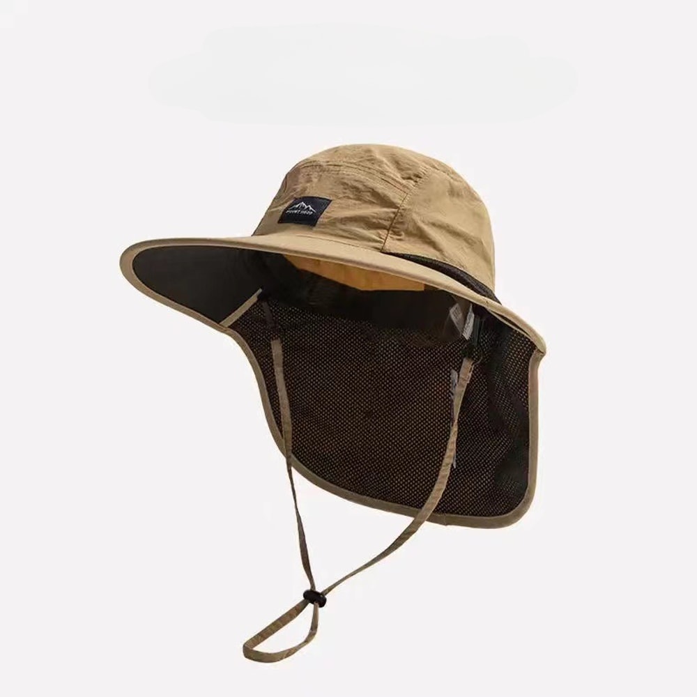 Unisex Waterproof Wide Brim Outdoor Hat With Neck Flap QuickDrying Breathable Sun Protection 5