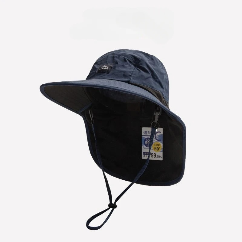 Unisex Waterproof Wide Brim Outdoor Hat With Neck Flap QuickDrying Breathable Sun Protection 7