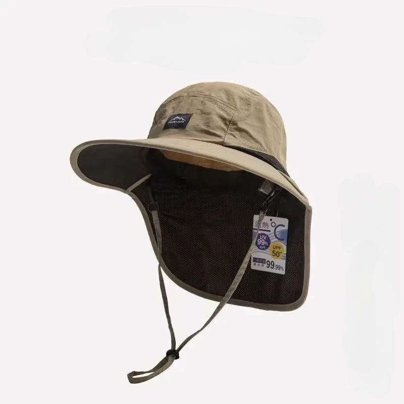 Unisex Waterproof Wide Brim Outdoor Hat With Neck Flap QuickDrying Breathable Sun Protection 8