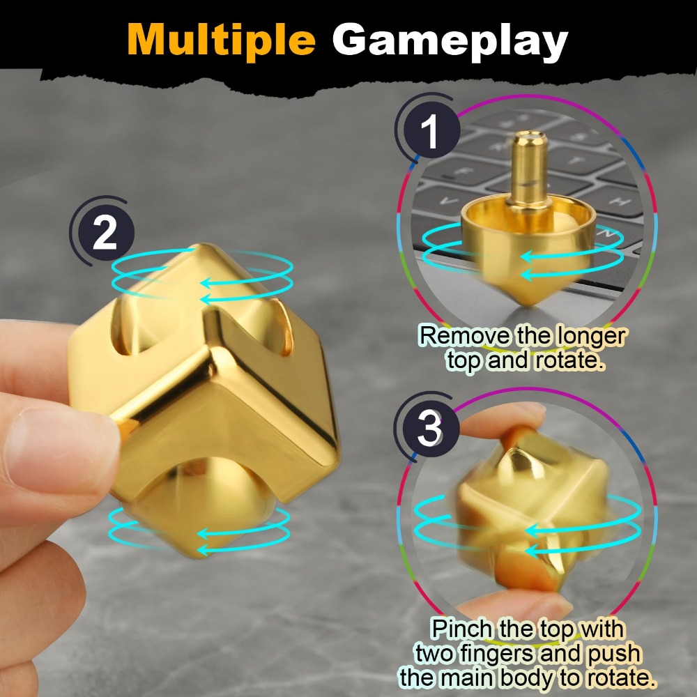 Alloy Cube Spinner Fidget Toy Portable Stress Relief For Adults Office Travel 3