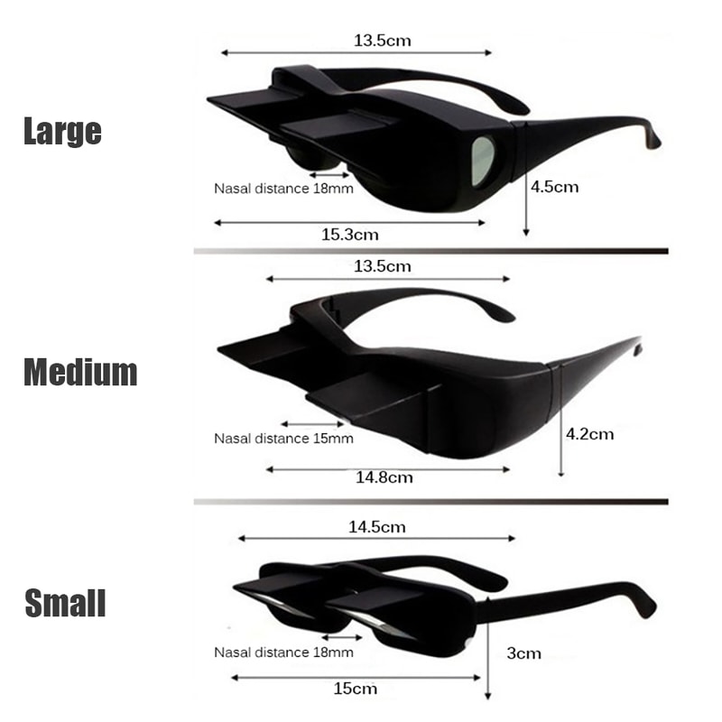 Prism Spectacles For Reading TV Viewing Comfortable Horizontal Viewing Glasses For Bed Rest 2