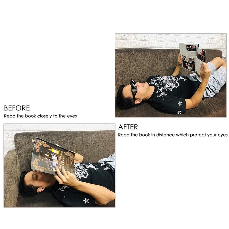 Prism Spectacles For Reading TV Viewing Comfortable Horizontal Viewing Glasses For Bed Rest 3