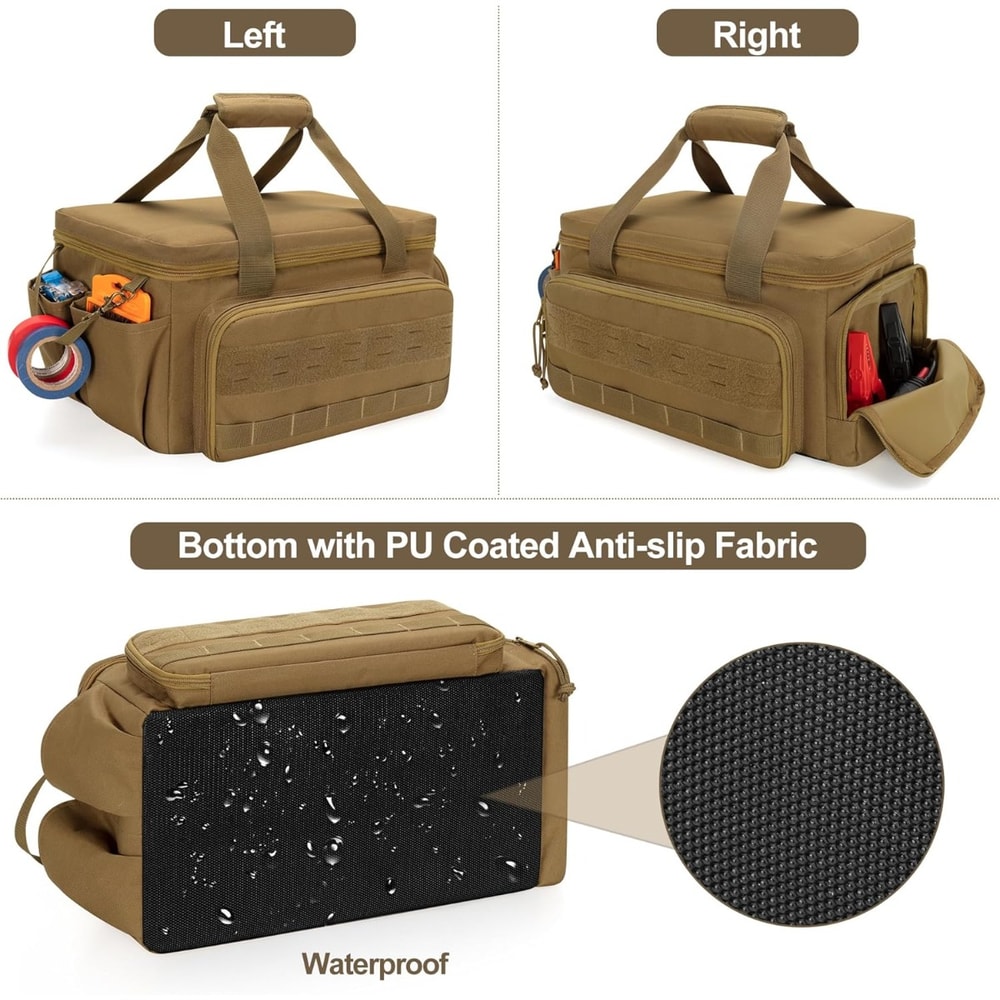 Heavy Duty Tactical Tool Bag Durable, Portable Work Organizer with Non-Slip Base for Handyman & Carpenter