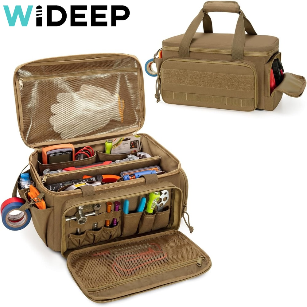 Heavy Duty Tactical Tool Bag Durable, Portable Work Organizer with Non-Slip Base for Handyman & Carpenter
