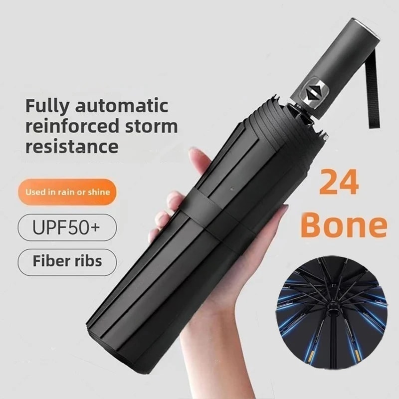 Automatic Umbrella With UV Protection 24Bone Collapsible Sunshade For Outdoor Use 1