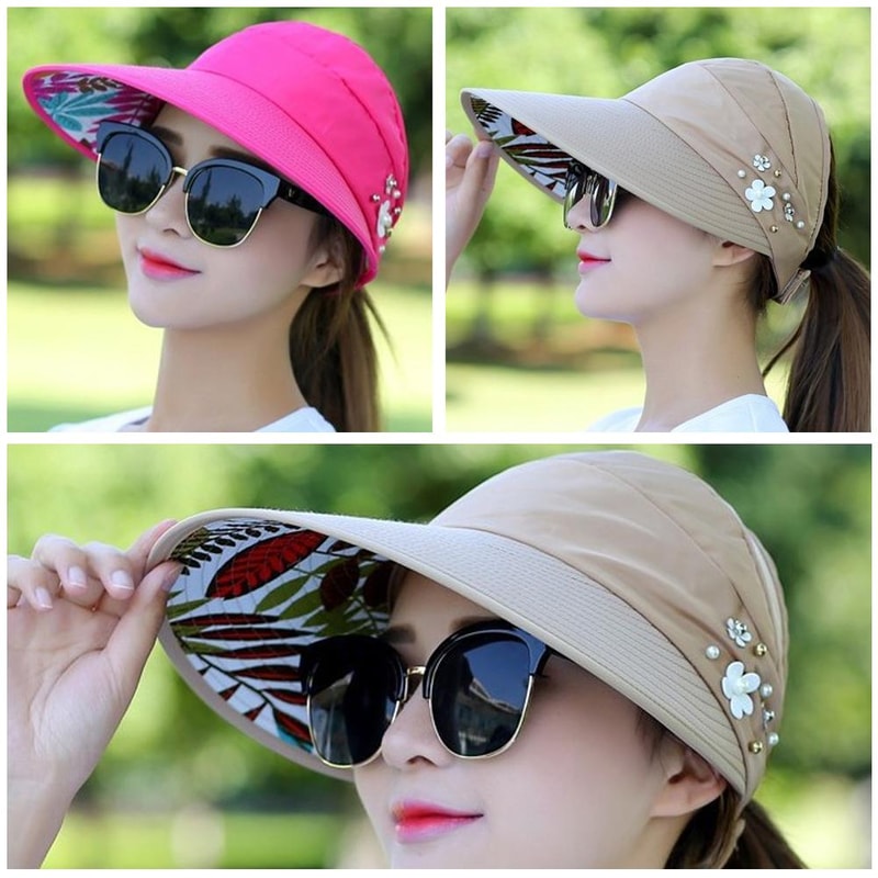 Fashionable Foldable Sun Hat For Women UV Protection Lightweight And Versatile Beach Visor 1