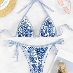 halter triangle bikini for women summer swimwear set