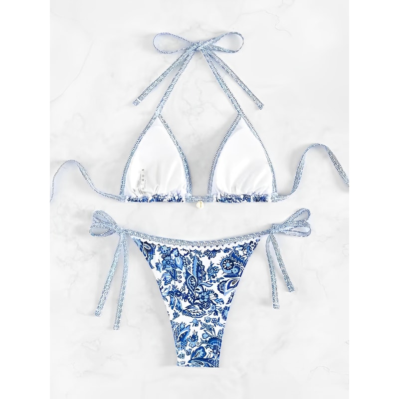 Halter Triangle Bikini for Women Summer Swimwear Set