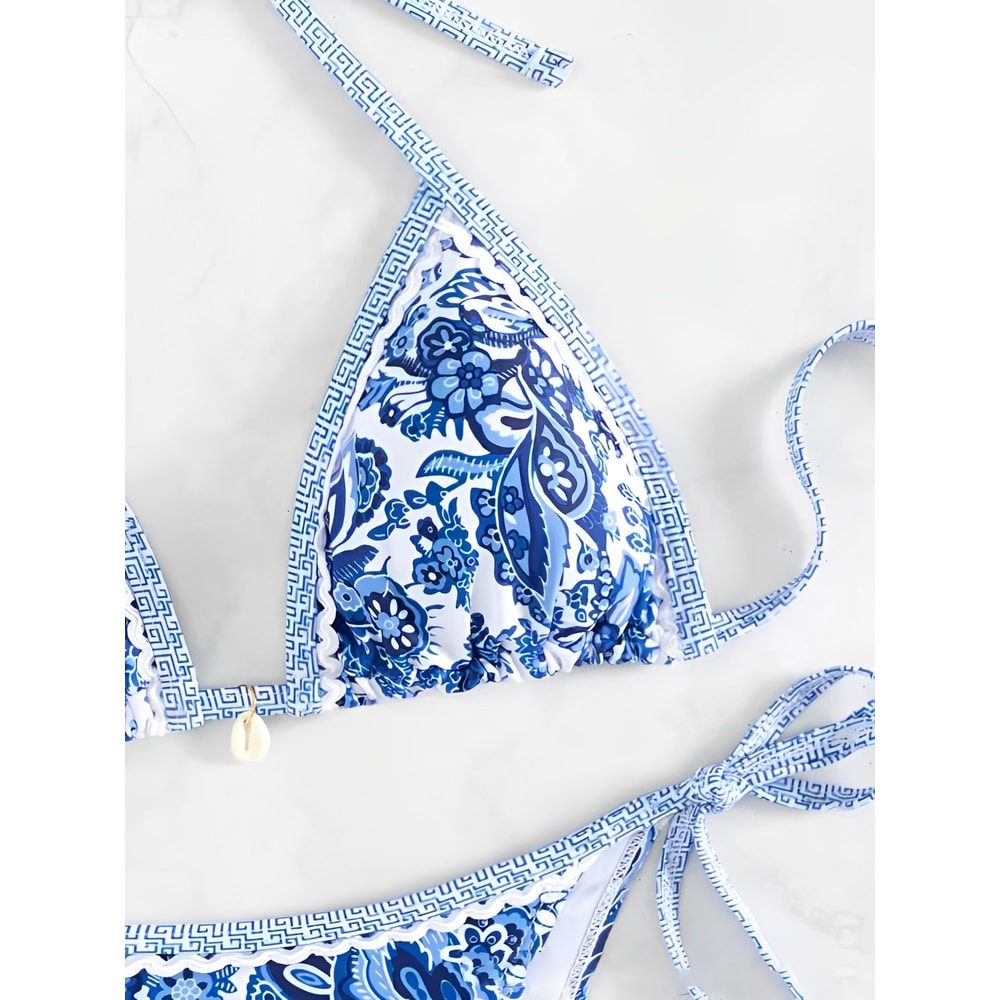 Halter Triangle Bikini for Women Summer Swimwear Set