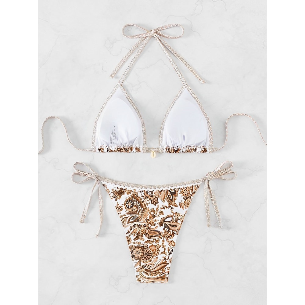 Halter Triangle Bikini for Women Summer Swimwear Set