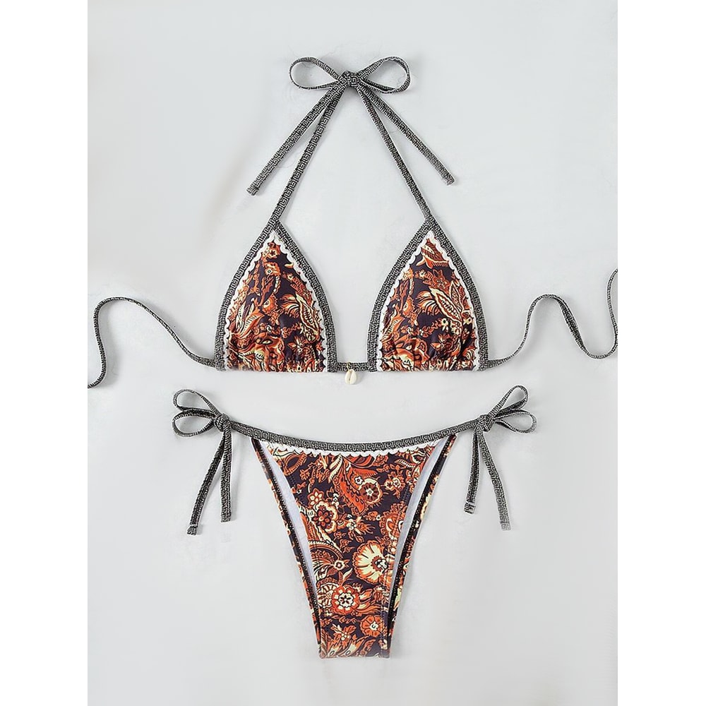 Halter Triangle Bikini for Women Summer Swimwear Set