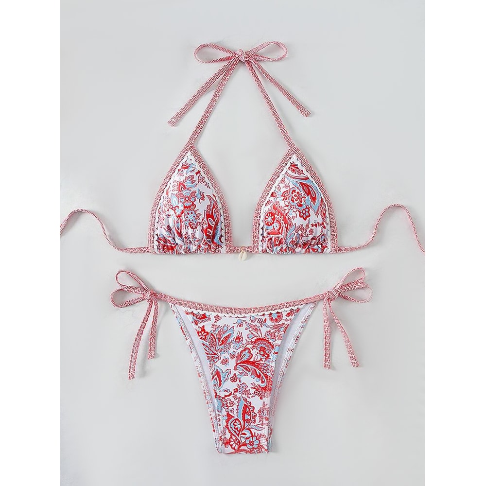 Halter Triangle Bikini for Women Summer Swimwear Set
