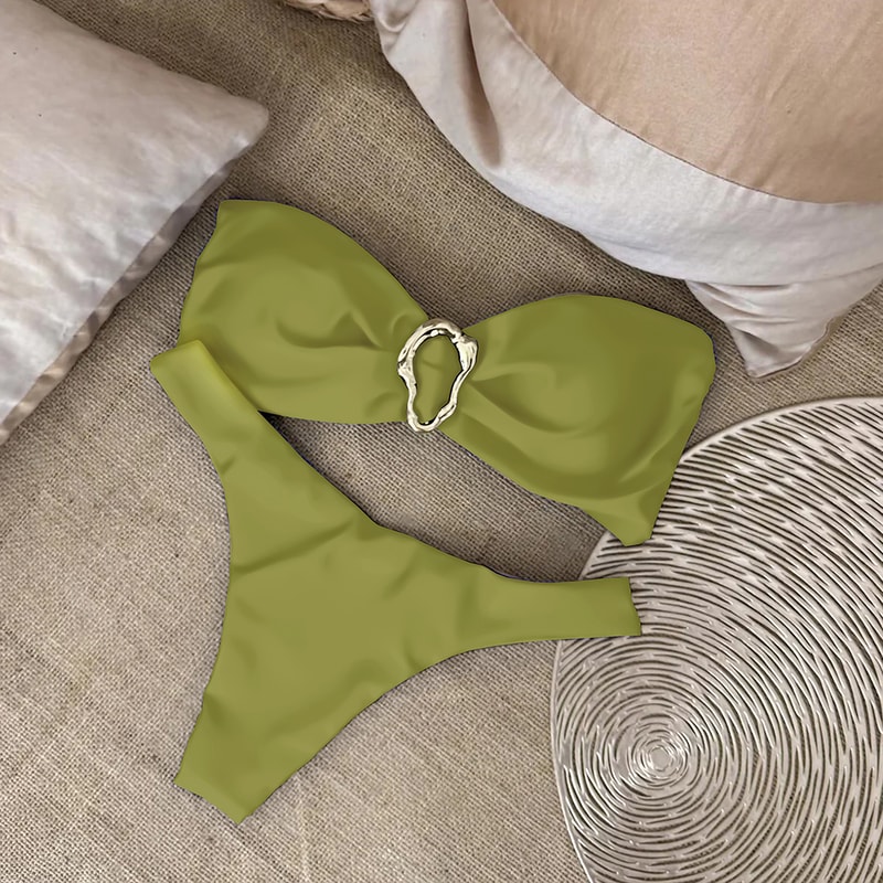 Sexy Bandeau Bikini Set For Women PushUp Swimwear Brazilian Thong Beachwear 4