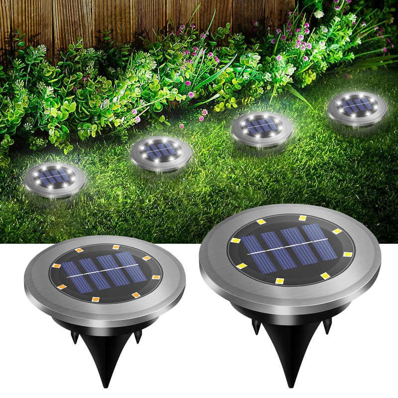 Solar LED Ground Lights for Outdoor Garden Patio Pathway Waterproof Lighting