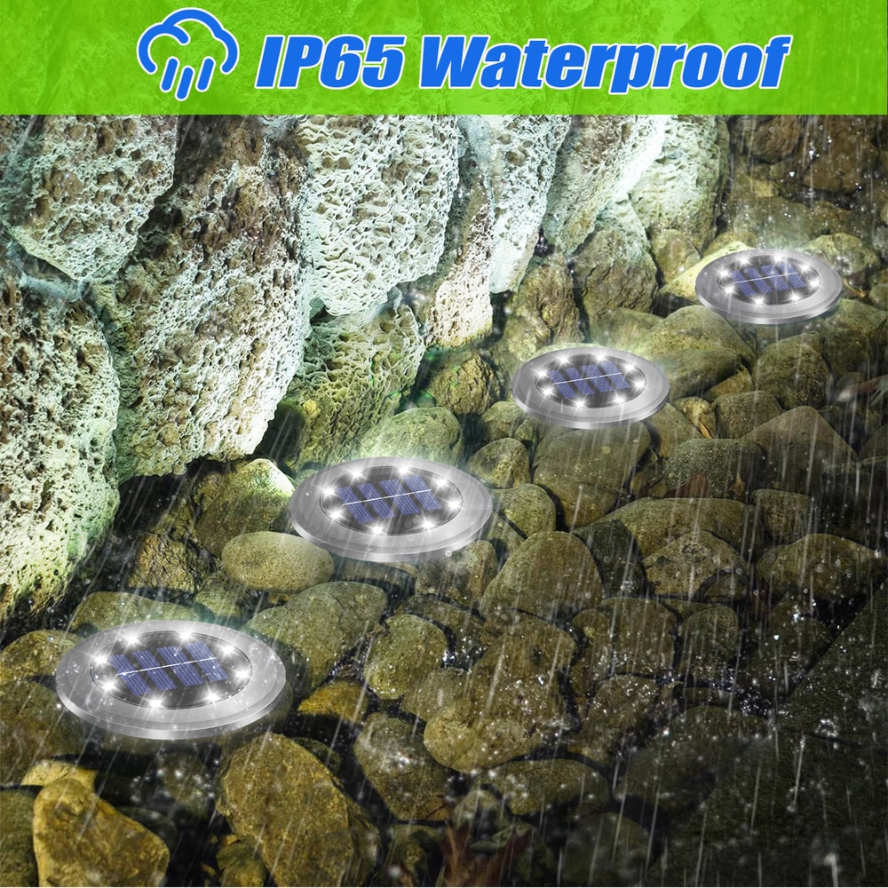 Solar LED Ground Lights for Outdoor Garden Patio Pathway Waterproof Lighting