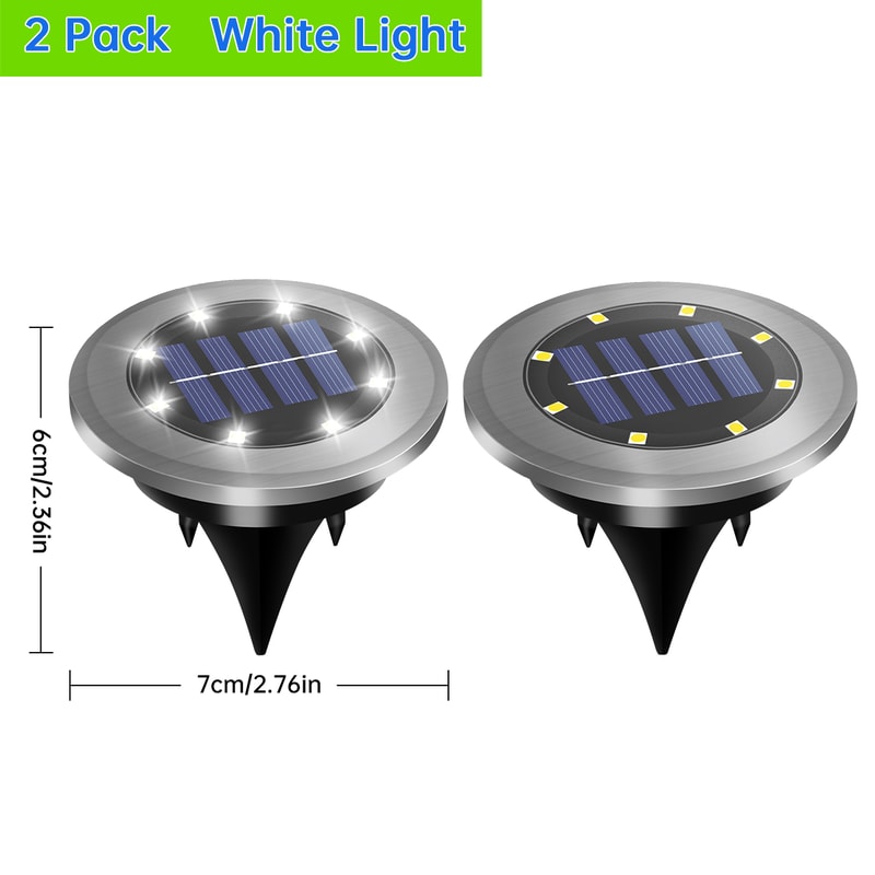 Solar LED Ground Lights for Outdoor Garden Patio Pathway Waterproof Lighting