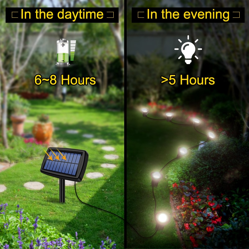 Solar Garden Lights 10 in 1 Outdoor Waterproof LED Pathway Lighting for Yard Patio Driveway
