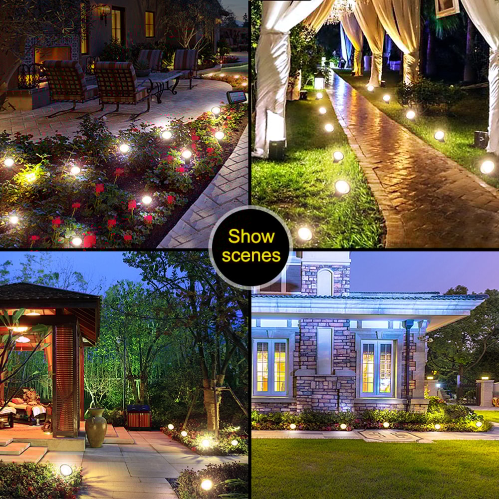 Solar Garden Lights 10 in 1 Outdoor Waterproof LED Pathway Lighting for Yard Patio Driveway