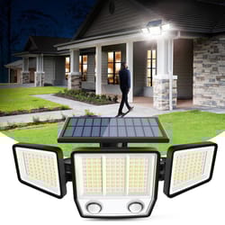 solar motion sensor light outdoor super bright waterproof solar security light with wide angle illumination