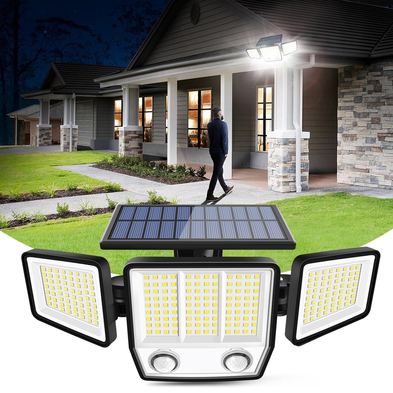 Solar Motion Sensor Light Outdoor Super Bright Waterproof Solar Security Light With Wide Angle Illu 0