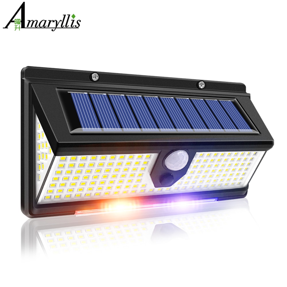 Bright Solar Garden Lights Outdoor LED Motion Sensor Wall Lamp With 4 Modes 0