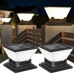solar post light for garden waterproof led outdoor dusk to dawn decorative pillar