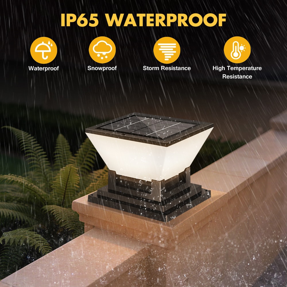 Solar Post Light for Garden Waterproof LED Outdoor Dusk to Dawn Decorative Pillar