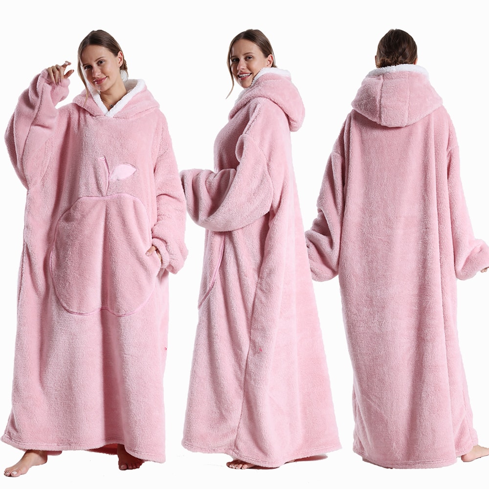 Ultra Soft Wearable Blanket Hoodie With Full Sleeves For Men And Women Cozy Oversize Flannel Throw 2